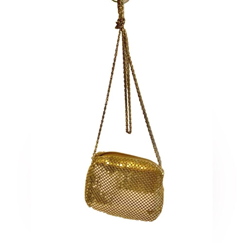 Women Gold Mesh Purse Bag Clutch Chain Crossbody Small Cocktail Princess 60s